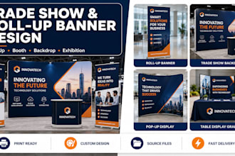 design roll up banner trade show booth graphics