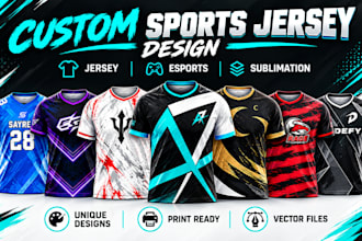 design custom sportswear jersey and sublimation designs