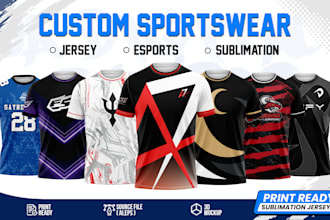 design custom sportswear, jersey and sublimation designs