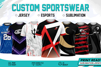 design custom sportswear, jersey and sublimation designs