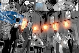 draw a comic book page art and graphics  designer  art