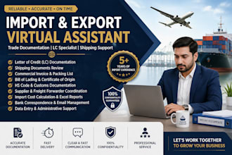 be your import export virtual assistant for lc and documentation
