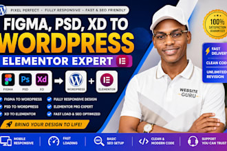 convert figma to wordpress, psd to wordpress, xd to elementor