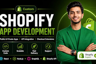 develop custom shopify app, API integration, public and private shopify app