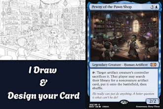 design custom mtg, yugioh, tcg cards, decks and trading card artwork