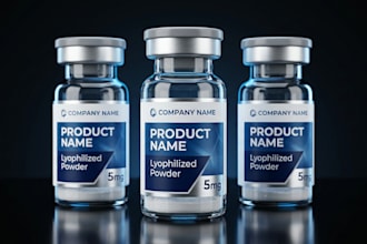 product label 3d mockup for peptide vial label bottle sarms peptide label design