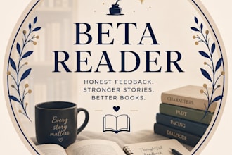 as a beta reader and I will read, analise, give my feedback