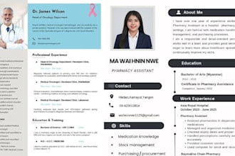 write medical resume, healthcare, clinical, pharmaceutical, doctor and nursing