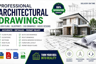 create professional architectural drawings, floor plans, blueprints, cad drafts