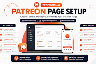 create, manage professional patreaon profile and patreon fanvue page setup