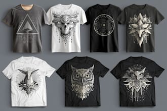 design unique line art and aesthetic t shirts
