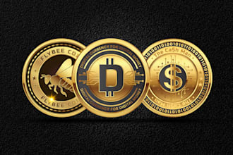 do 3d gold crypto coin cryptocurrency bitcoin token nft technology badge logo