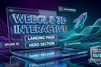 create an animated hero section, interactive homepage and webgl landing page