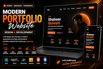design and develop a modern portfolio website