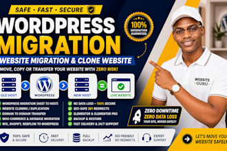 do wordpress migration, website migration, and clone website