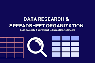 research and compile data into an organized spreadsheet