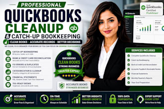 clean up catch up quickbooks online bookkeeping and reconcile bank