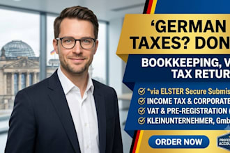 do german bookkeeping, vat, and tax returns via elster