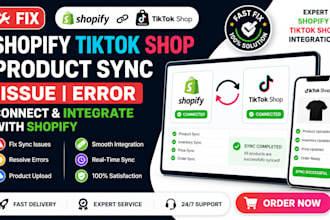 fix shopify tiktok shop product sync issue error connect integrate with shopify