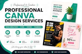 design professional canva social media posts, flyers and posters