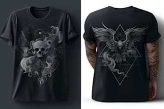 design vintage retro t shirts with custom illustrations