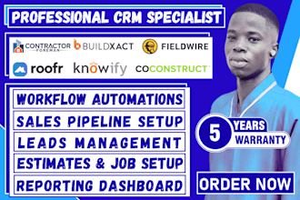 setup contractor foreman, roofr, coconstruct, knowify, buildxact and fieldwire
