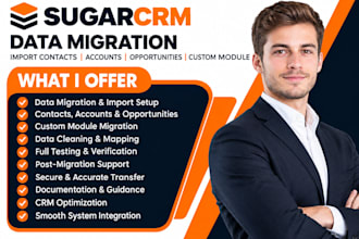 migrate sugarcrm data import contacts accounts opportunities custom module