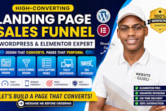 create a landing page, sales funnel, or elementor wordpress page