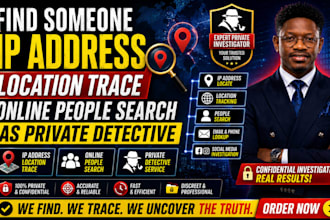 find someone IP address location trace online people serach as private detective