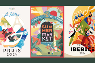 illustrate festival, movie, or event posters