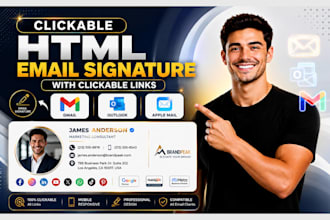 design clickable email signature html email signature for gmail and outlook