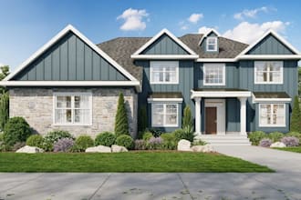 3d tudor style house makeover, colonial home revival,uk property,exterior render