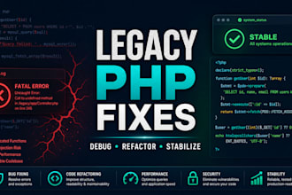 fix bugs and improve your legacy PHP or laravel application