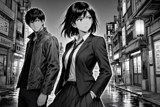 make anime manga comic illustration, manga comic