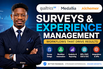 create qualtrics medallia alchemer surveys and experience management workflows