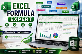 create excel formulas,data cleaning and spreadsheets