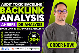 audit toxic backlink, ahrefs dr analysis, spam link,  seo profile analysis