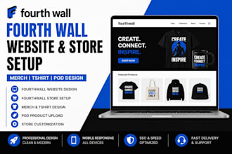 design fourthwall website, merch store, print on demand shop, fourthwall store