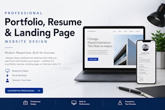 create a portfolio resume website, wordpress website, landing page, german CV
