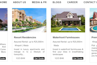 create a real estate website with property search and listings