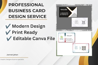 design professional modern business card with editable canva