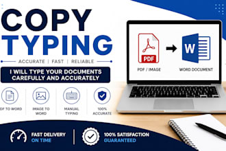 do accurate data entry, typing, PDF to word and bangla to english translation
