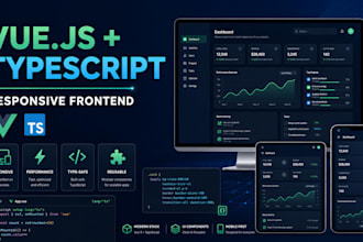 build or fix a responsive vue js and typescript frontend