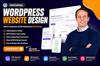 design modern wordpress website for saas startups with response UI UX and SEO