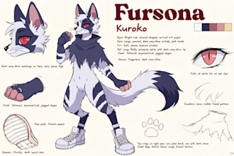 create a custom furry and fursona reference sheet