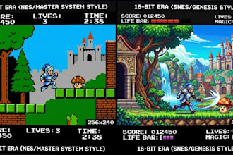 create retro 8 bit, 16 bit, chiptune, synthwave and cyberpunk game music