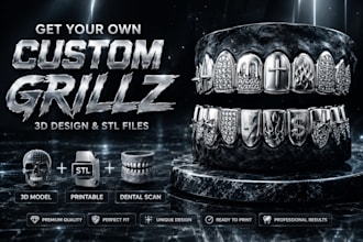 design any high end custom grillz in 3d cad
