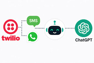 integrate twilio SMS  whatsapp API with ai chatbot using chatgpt API integration