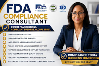 be your fda compliance consultant for fda registration support