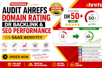 audit ahrefs domain rating DR backlink and SEO performance for saas websites